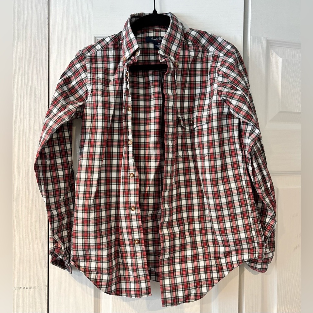 Brooks Brothers Boys Button Down Shirt. Size Medium. Holiday Pattern